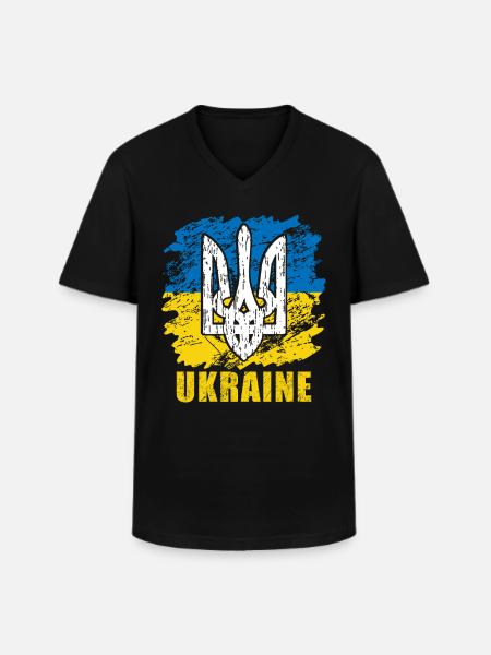 Ukraine - Men's V-Neck T-Shirt - black
