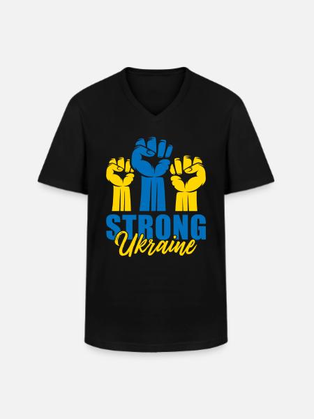 Ukraine forte Faust - T-shirt col V Homme - noir