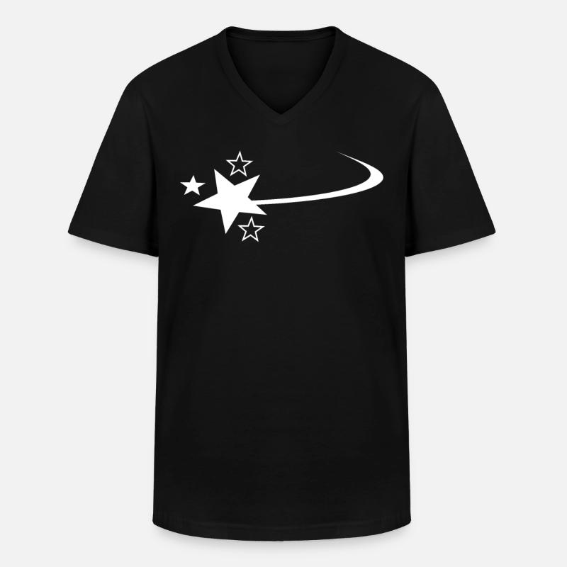 Weisse Sternschnuppe - Männer-T-Shirt mit V-Ausschnitt - Schwarz