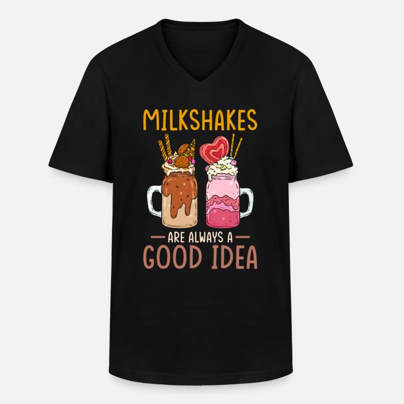 Milchshake - Männer-T-Shirt mit V-Ausschnitt - Schwarz