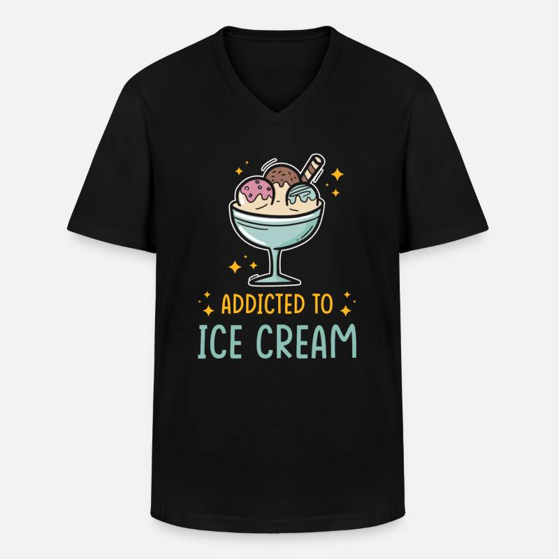 Eis - Männer-T-Shirt mit V-Ausschnitt - Schwarz