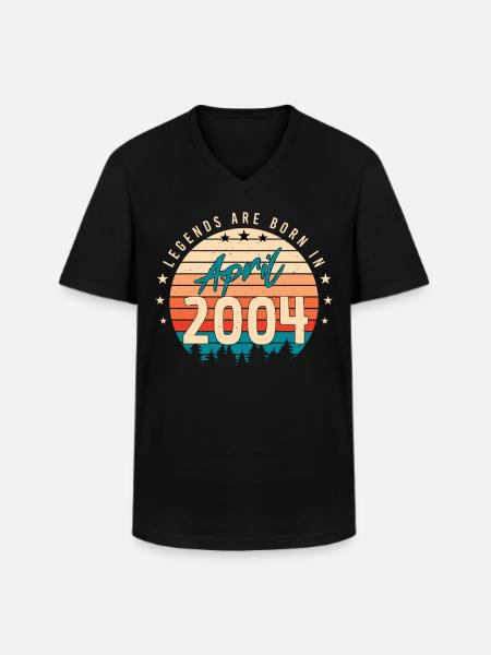 Finally 18 years April 2004 - Men's V-Neck T-Shirt - black