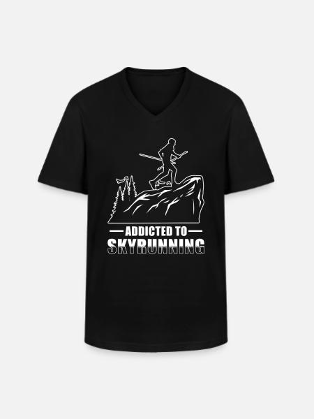 Skyrunning - Men's V-Neck T-Shirt - black