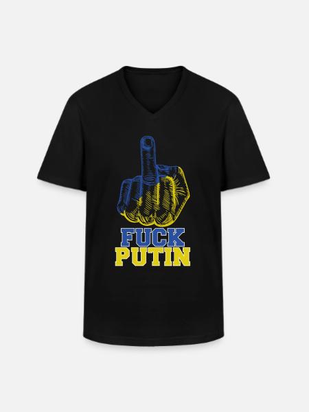 Fuck Poutine - T-shirt col V Homme - noir