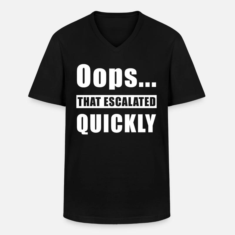 Eskaliert - Männer-T-Shirt mit V-Ausschnitt - Schwarz