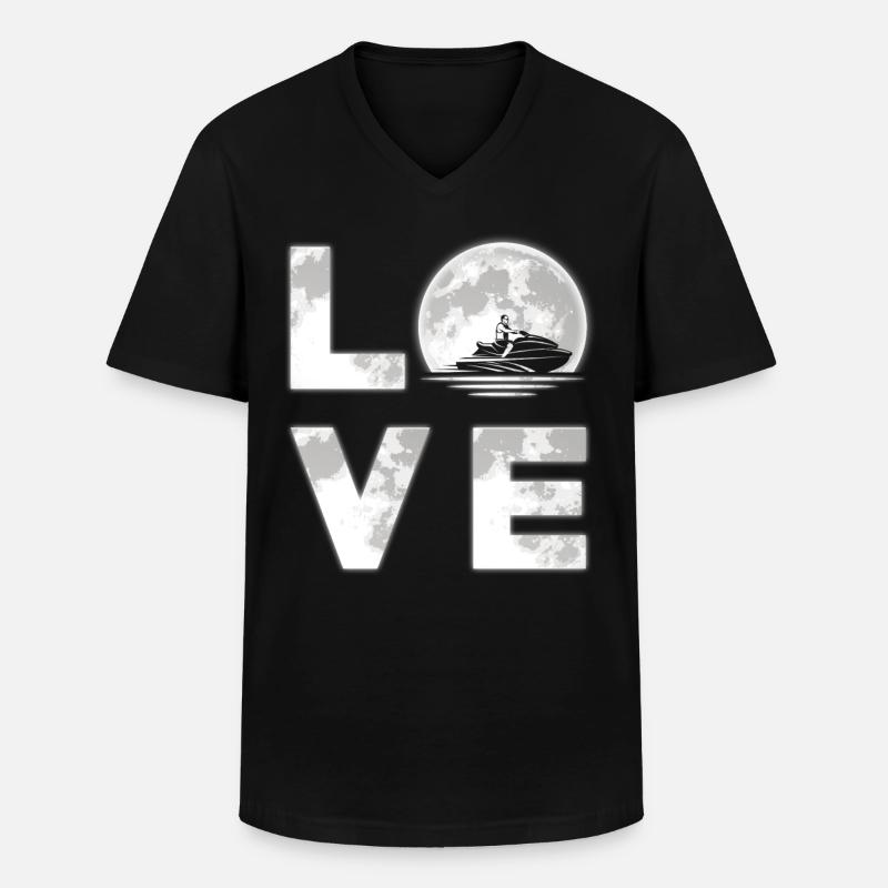 Jetski - Männer-T-Shirt mit V-Ausschnitt - Schwarz