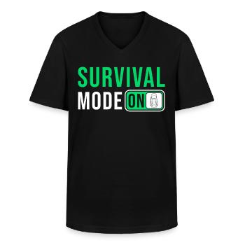 Prepper Survival Outdoor Dicton - T-shirt col V Homme - noir - Devant - AI Model Male 178 dark (178cm)