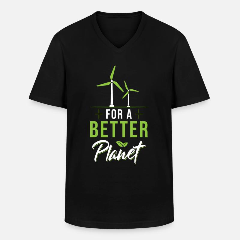 Windrad Spruch - Männer-T-Shirt mit V-Ausschnitt - Schwarz