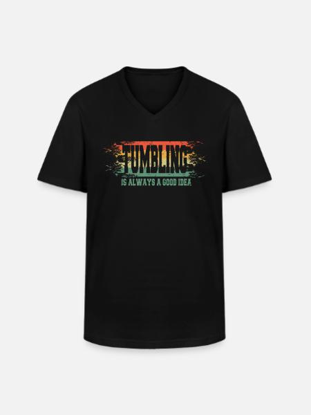 Tumbling saying funny - Men's V-Neck T-Shirt - black