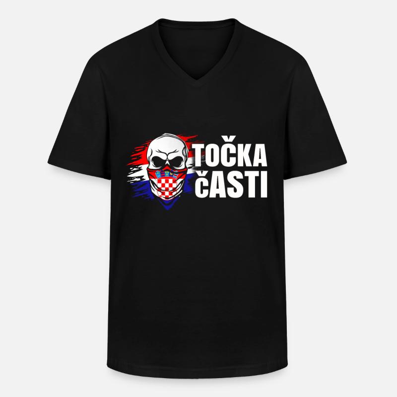 Kroatien - Männer-T-Shirt mit V-Ausschnitt - Schwarz