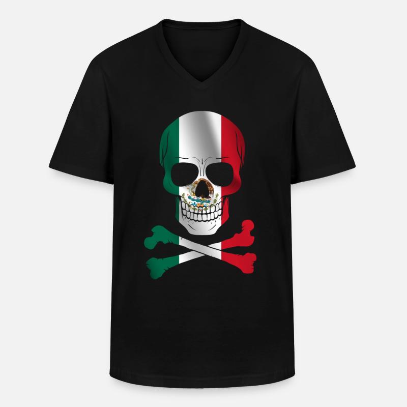 Drapeau du Mexique - T-shirt col V Homme - noir