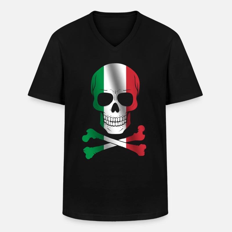 Italien Flagge - Männer-T-Shirt mit V-Ausschnitt - Schwarz