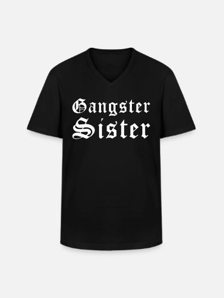 Gangster Sister - Men's V-Neck T-Shirt - black