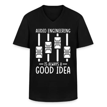 Audio Ingenieur Tontechniker Geschenk - Männer-T-Shirt mit V-Ausschnitt - Schwarz - Vorne - AI Model Male 178 dark (178cm)