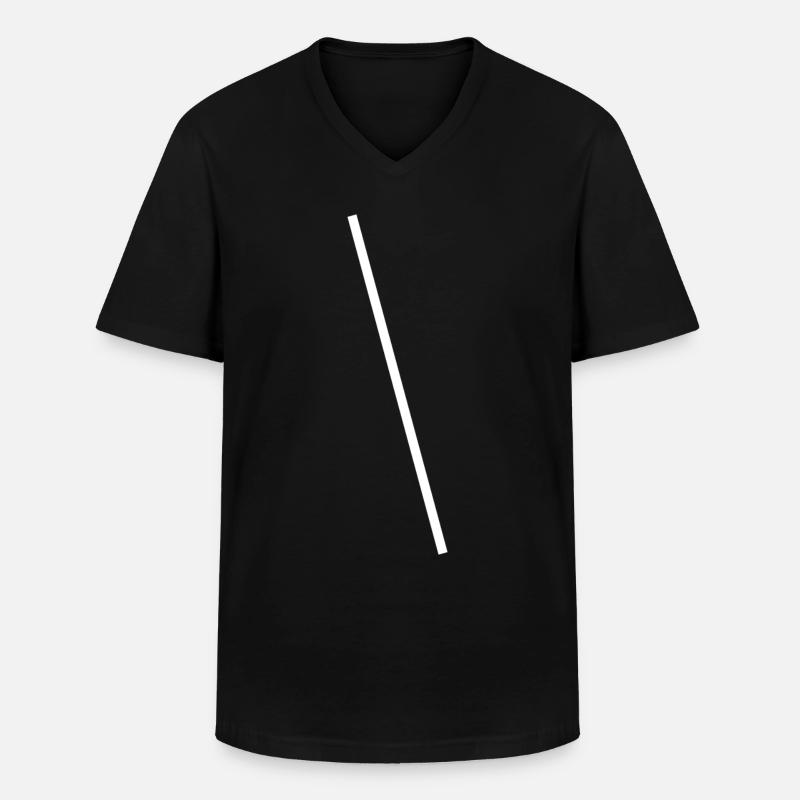 Weisser Schrägstrich Simpel Design - Männer-T-Shirt mit V-Ausschnitt - Schwarz