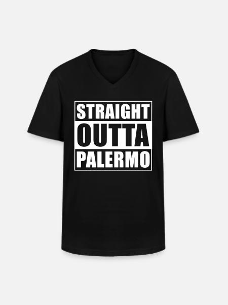 Straight outta Palermo - Men's V-Neck T-Shirt - black