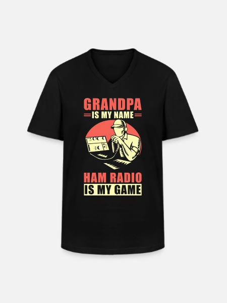 Amateur radio - Men's V-Neck T-Shirt - black