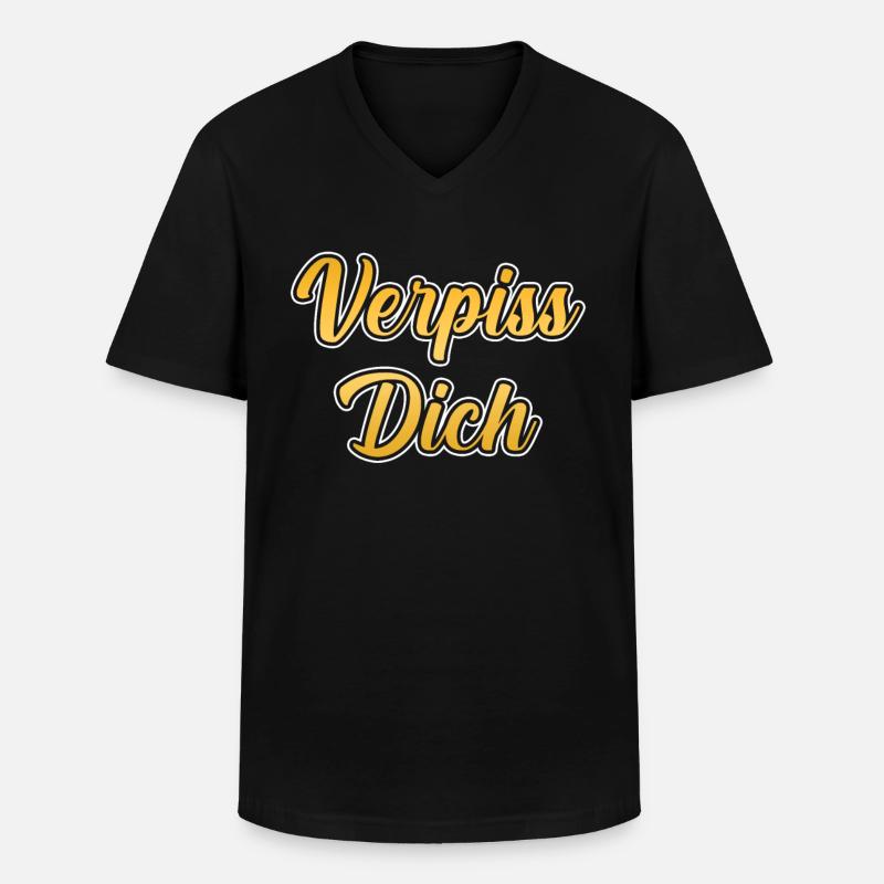 Verpiss Dich - Männer-T-Shirt mit V-Ausschnitt - Schwarz