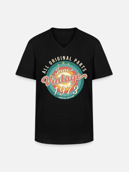 Juni 1973 Limitiert - Männer-T-Shirt mit V-Ausschnitt - Schwarz