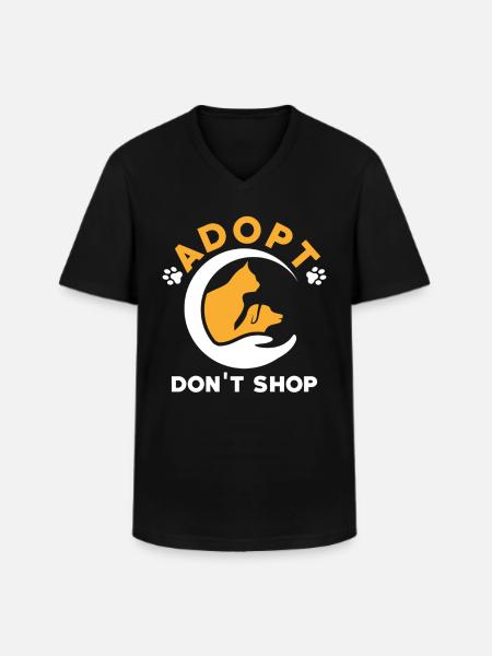 Adopt don't shop - Men's V-Neck T-Shirt - black