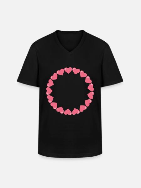 Heart Circle Symbols - Men's V-Neck T-Shirt - black