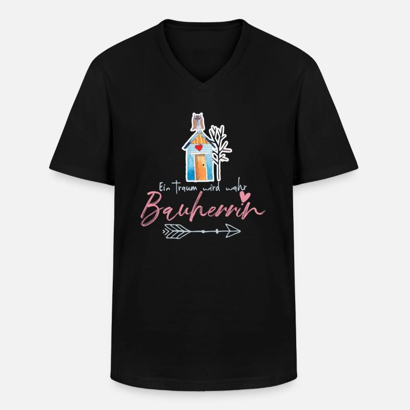 Bauherrin - Männer-T-Shirt mit V-Ausschnitt - Schwarz