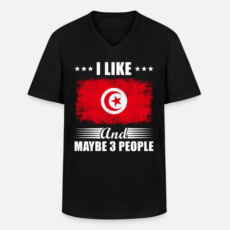 Tunesien - Männer-T-Shirt mit V-Ausschnitt - Schwarz