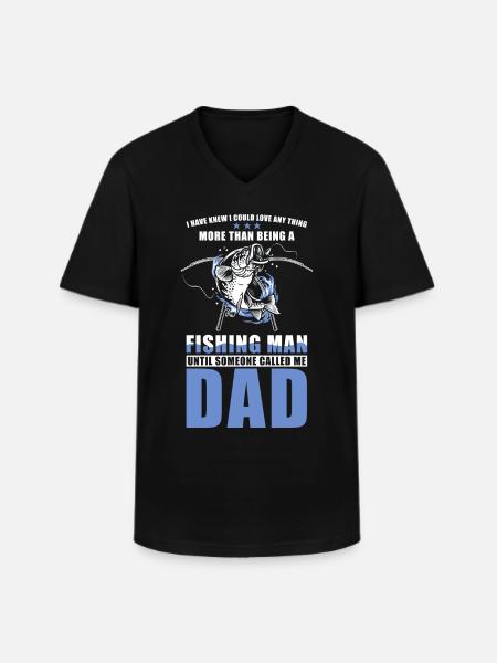 Angler Fishing Daddy Father Saying - Men's V-Neck T-Shirt - black