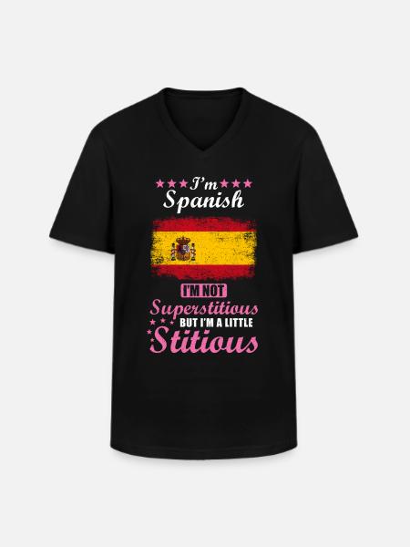 Spaniard Gift funny saying Spain - Men's V-Neck T-Shirt - black