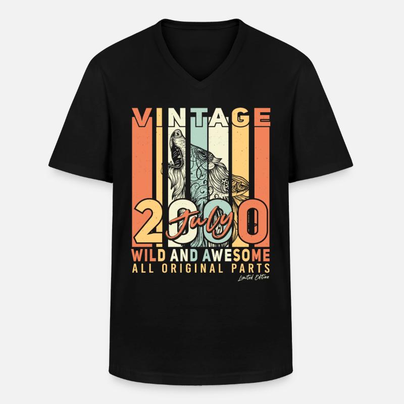 Gift July 2000 - Men's V-Neck T-Shirt - black