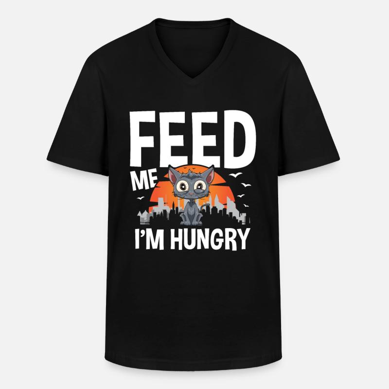 Feed Me I'm Hungry - Männer-T-Shirt mit V-Ausschnitt - Schwarz