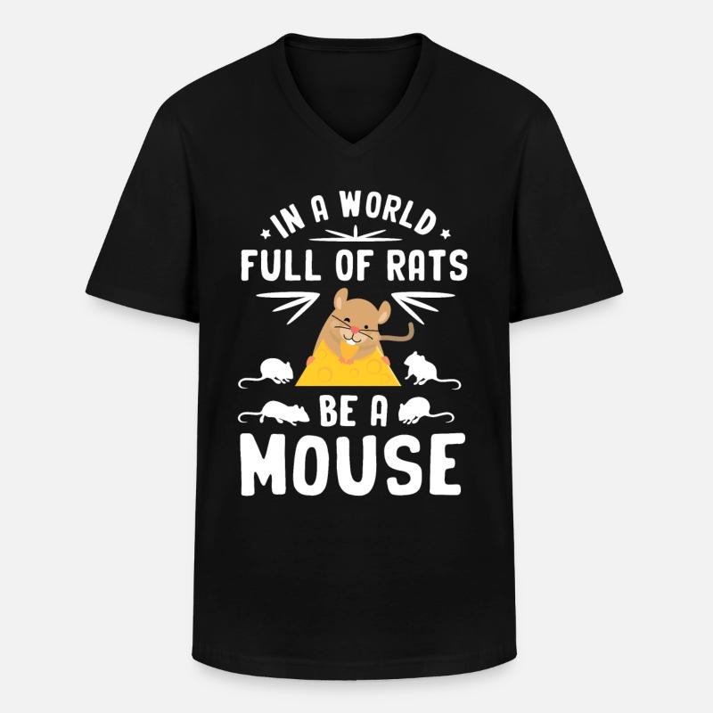 Maus - Männer-T-Shirt mit V-Ausschnitt - Schwarz