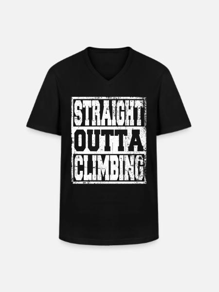 Klettern Spruch lustig - Männer-T-Shirt mit V-Ausschnitt - Schwarz