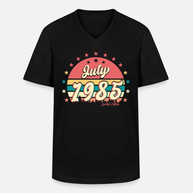 1985 Juli Beste Geschenkidee - Männer-T-Shirt mit V-Ausschnitt - Schwarz