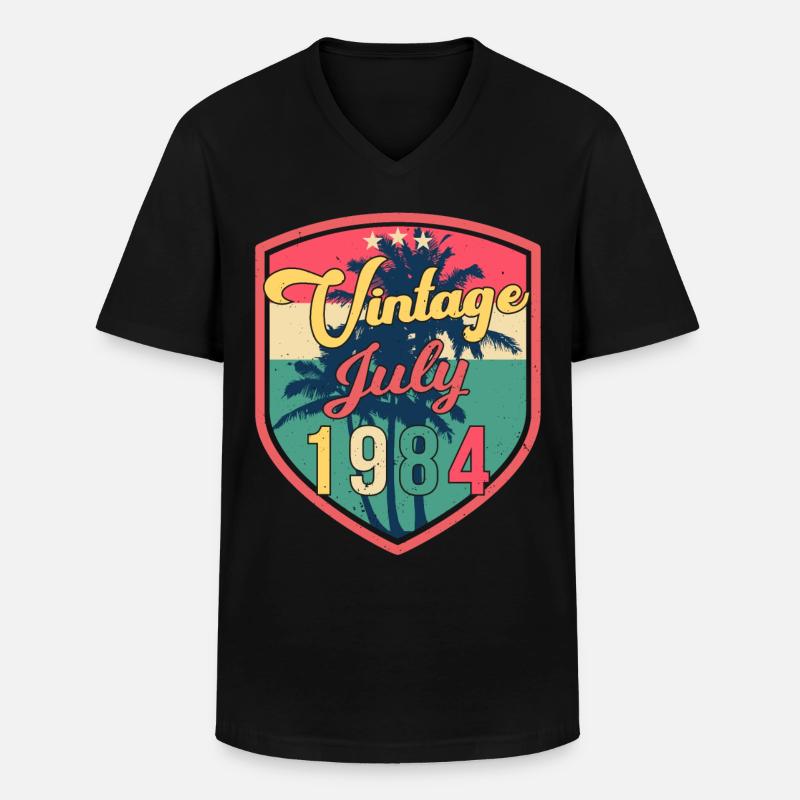 1984 Juli Beste Geschenkidee - Männer-T-Shirt mit V-Ausschnitt - Schwarz