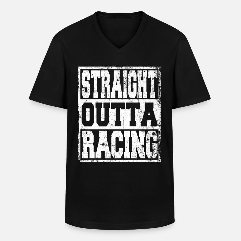 Racing Spruch lustig - Männer-T-Shirt mit V-Ausschnitt - Schwarz