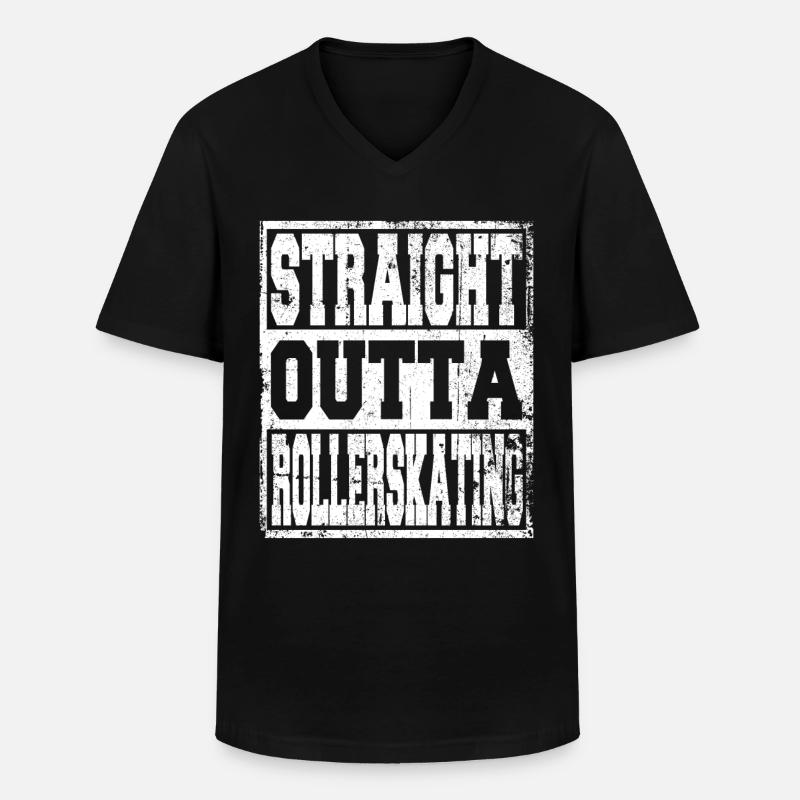 Rollerskating Spruch lustig - Männer-T-Shirt mit V-Ausschnitt - Schwarz