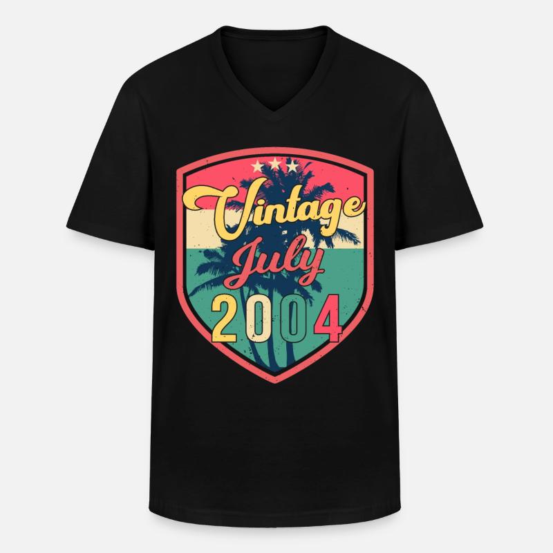 Juli 2004 Endlich 18 Jahre - Männer-T-Shirt mit V-Ausschnitt - Schwarz
