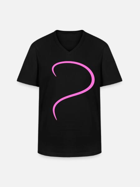Conception rose demi-cœur - T-shirt col V Homme - noir