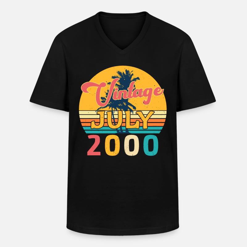Baujahr Juli 2000 - Männer-T-Shirt mit V-Ausschnitt - Schwarz