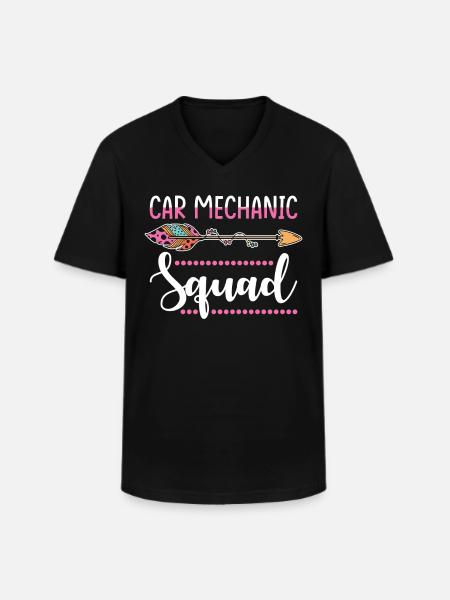 Car mechanic group - Men's V-Neck T-Shirt - black