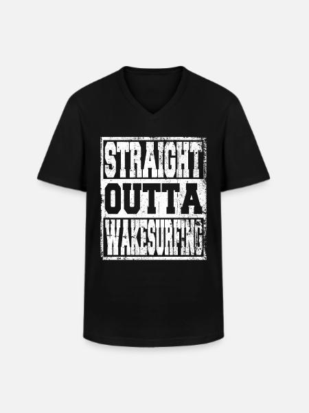 Wakesurfing saying funny - Men's V-Neck T-Shirt - black