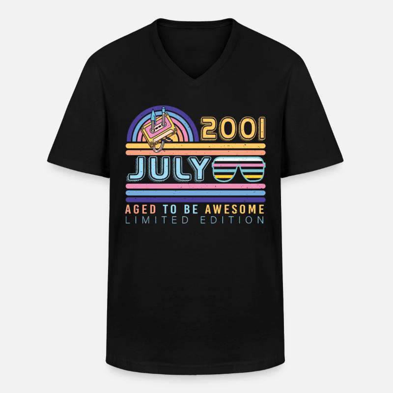 Bester Geburtsmonat Juli 2001 - Männer-T-Shirt mit V-Ausschnitt - Schwarz