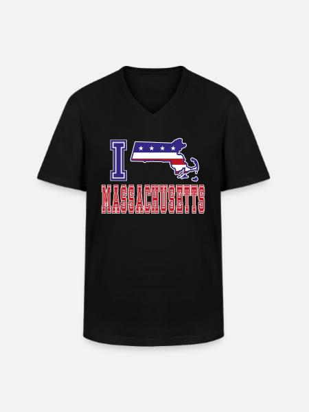 Massachusetts USA J’adore Albama - T-shirt col V Homme - noir