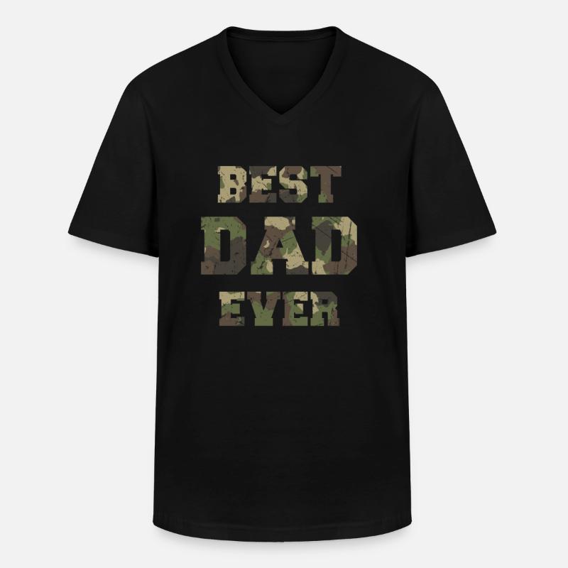 Best Dad Ever - Männer-T-Shirt mit V-Ausschnitt - Schwarz