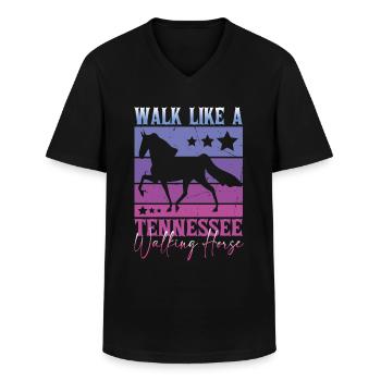Walk like a Tennessee Walking Horse - Men's V-Neck T-Shirt - black - Front - AI Model Male 178 dark (178cm)
