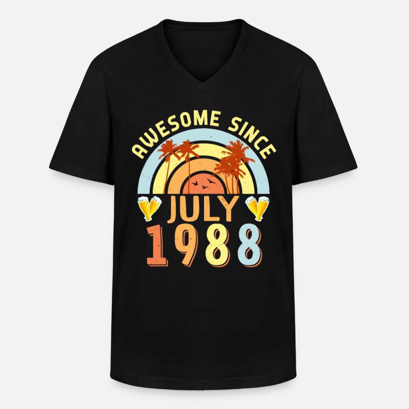 Juli 1988 Geschenkidee - Männer-T-Shirt mit V-Ausschnitt - Schwarz