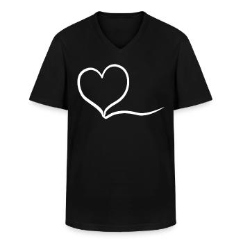Noble Cœur Blanc - T-shirt col V Homme - noir - Devant - AI Model Male 178 dark (178cm)