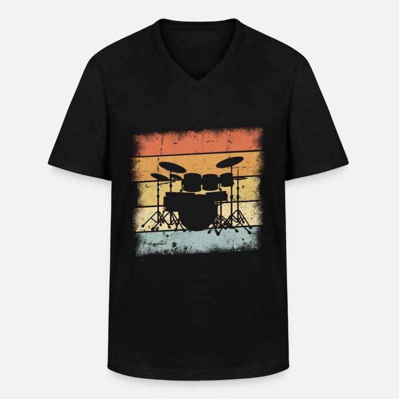 Drummer Geschenk - Männer-T-Shirt mit V-Ausschnitt - Schwarz