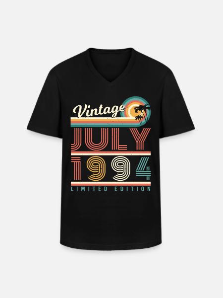 1994 Juli Geschenkidee - Männer-T-Shirt mit V-Ausschnitt - Schwarz